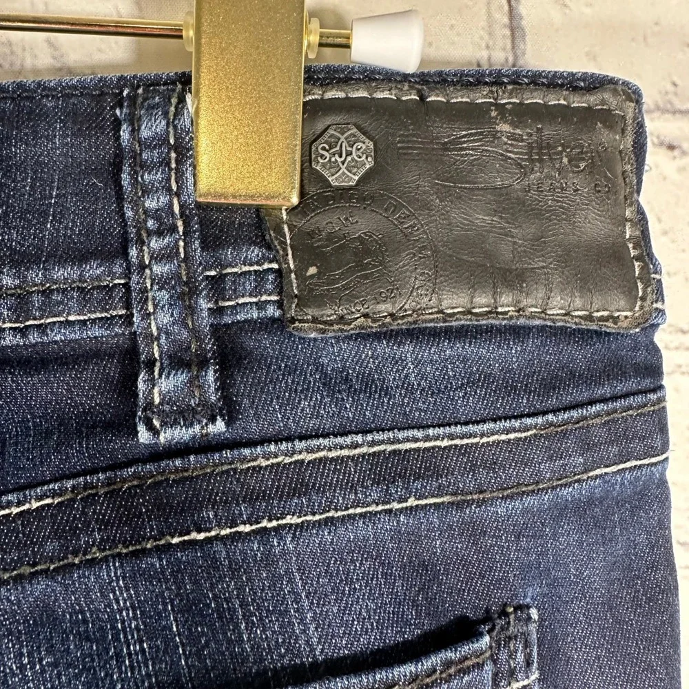 Silver Jeans Co Suki Mid Rise Bootcut Dark Wash Denim Jeans 33 x 31